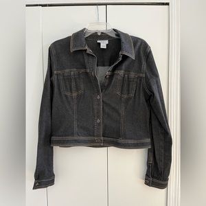 Ann Taylor Loft-Dark Wash Cropped Jean Jacket. Size 10.